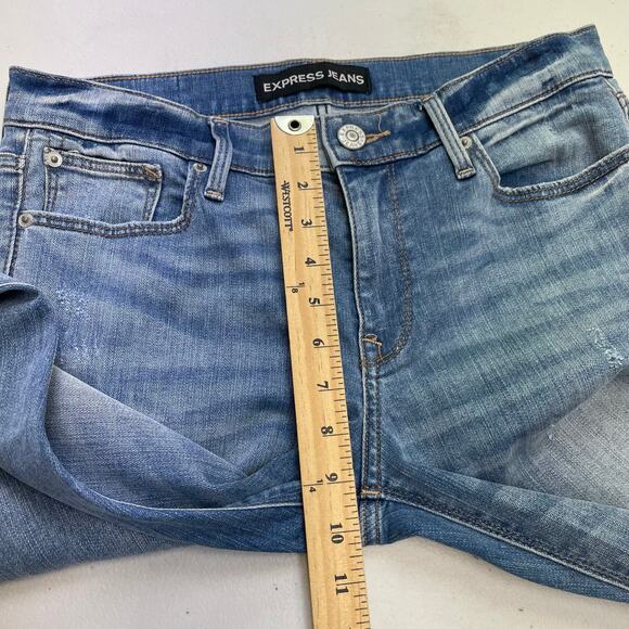 Express ankle super skinny mid rise color block jeans size 8s - Picture 14 of 16